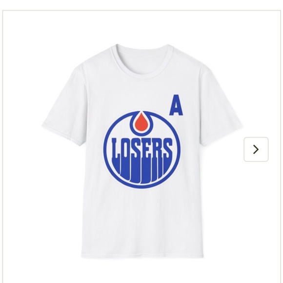 Adidas Edmonton "Losers Cry-Saitl" NHL Jersey Style T-Shirt. Home or Away - Picture 5 of 6